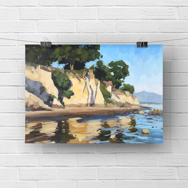 Leadbetter Beach Reflections - Paper Print