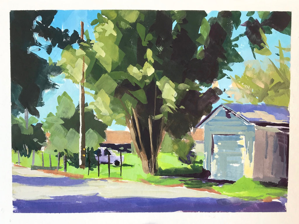 Midday Sun - Gouache on watercolor paper