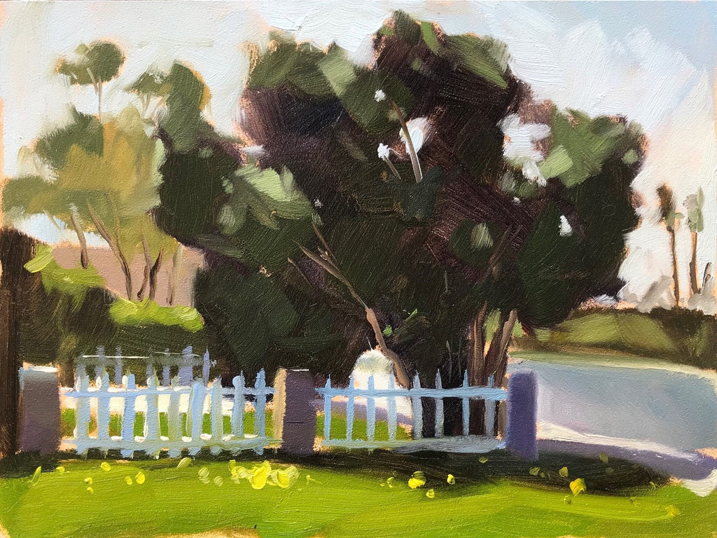 Plein Air Clovers and Trees