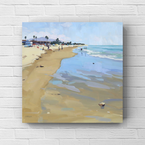Carpinteria beach oil painting 