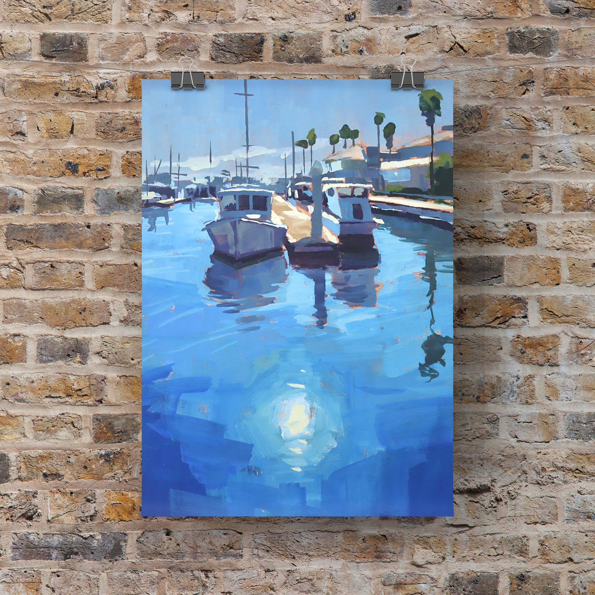 Santa Barbara Harbor Boats - Paper Print