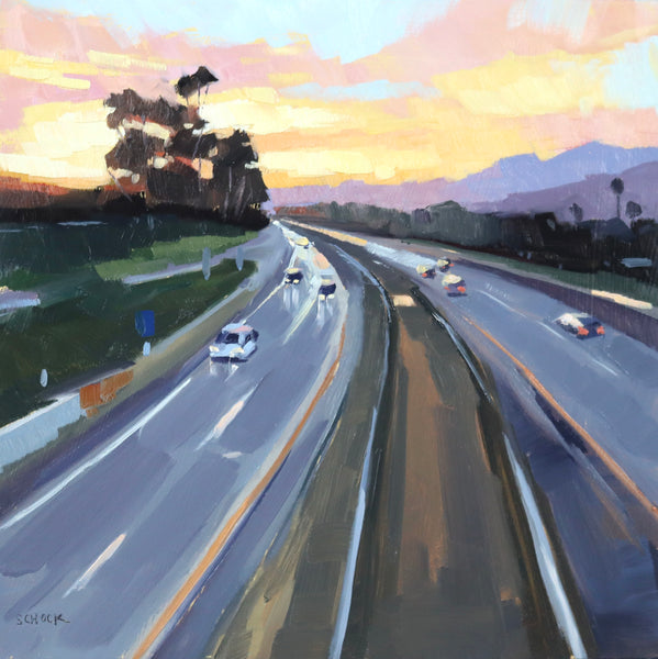 Sunset Over the 101 - 6x6