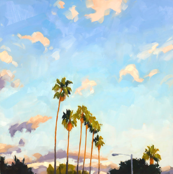 Palms at Sunset - 16x16