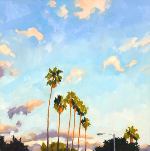 Palms at Sunset - 16x16