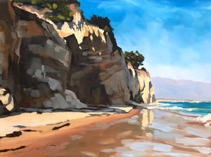 Shoreline Beach Cliffs - Canvas Print